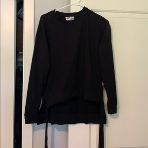 Good American ruched hem sweatshirt in black